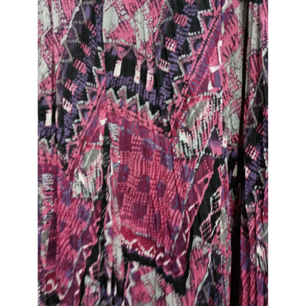 Lark Lane Maxi‎ Skirt Womens 12 Pink Abstract Pleated BOHO Whimsygoth Chiffon - Picture 10 of 11